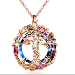 Rose Gold Tree of Life Pendant and Necklace